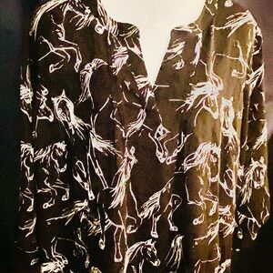 My Danielle Equestrian Print Blouse